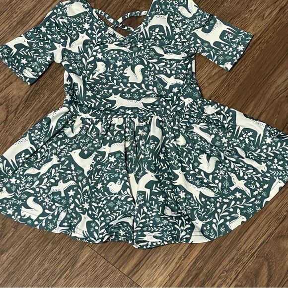 Dot Dot Smile 4 Ballerina Twirl Holiday Dresses Green Black Cream Orange 6-12 mo - Picture 8 of 11